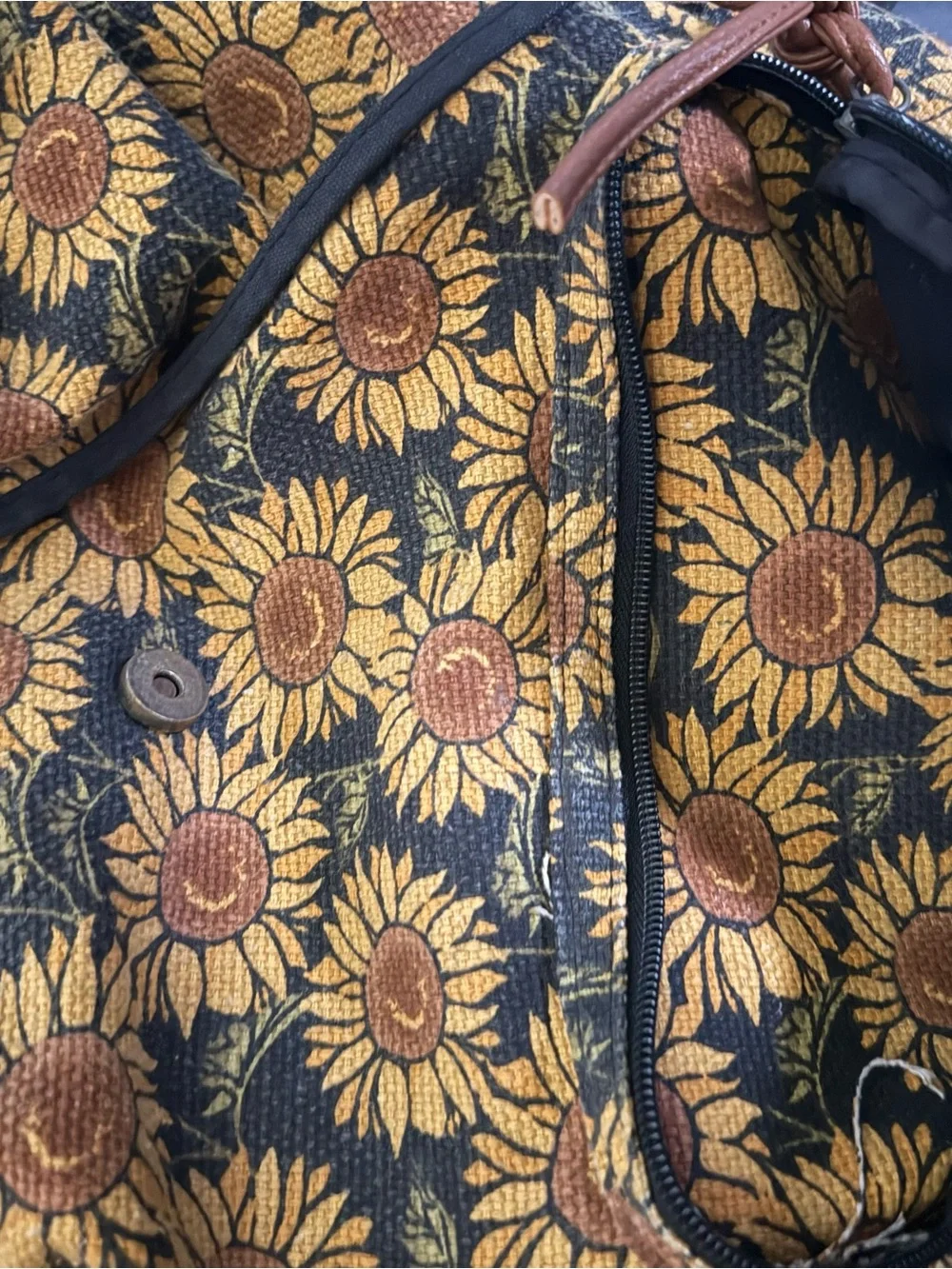 🌻Y2K Mossimo Sunflower Print Standard Size Festival Boho Backpack Bag